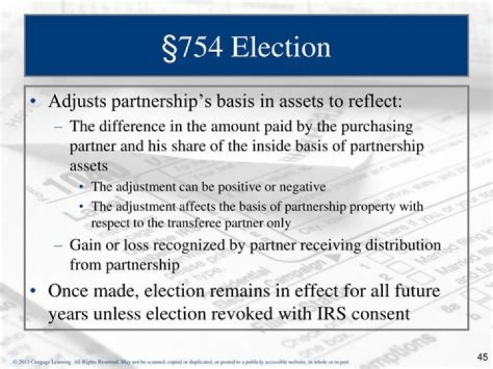 How is a 754 election made?