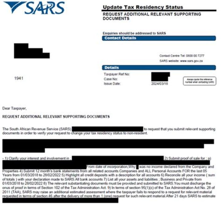 What does SARS Code 3920 mean?